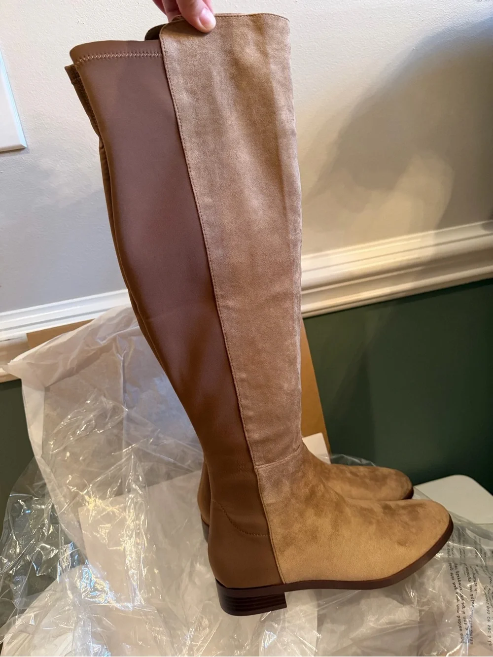 J. Crew Factory Tan Suede Over-the-Knee Stretch Boots